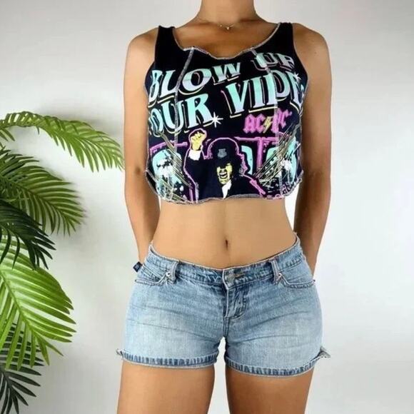 NWT AC/DC Blow Up Your Video Women's Crop Top - Picture 2 of 9